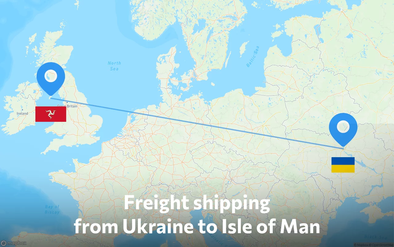 Shipping route from Ukraine to Isle of Man