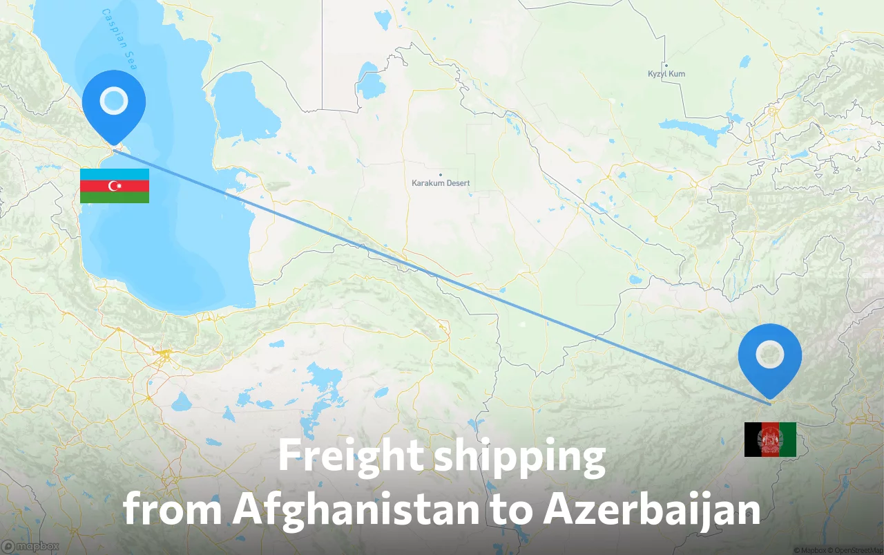 Shipping route from Afghanistan to Azerbaijan