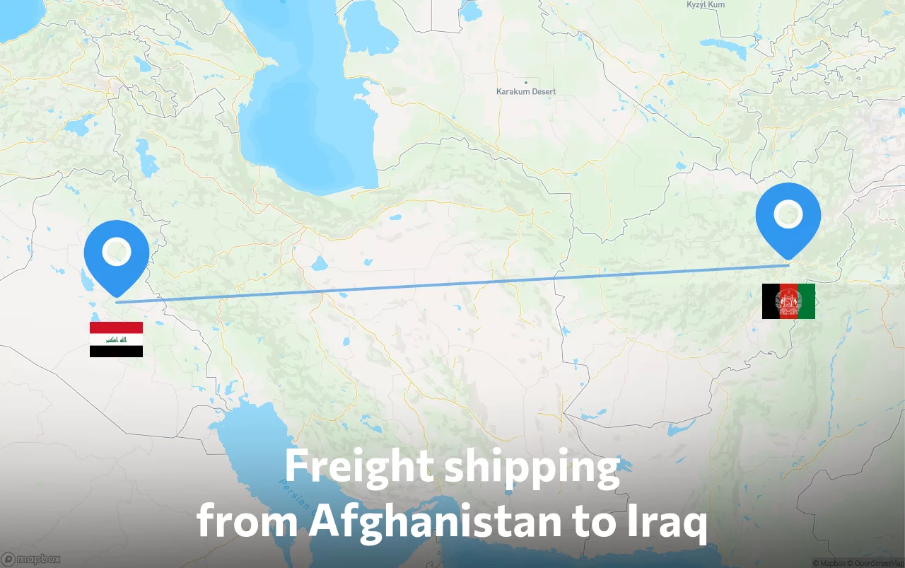 Shipping route from Afghanistan to Iraq