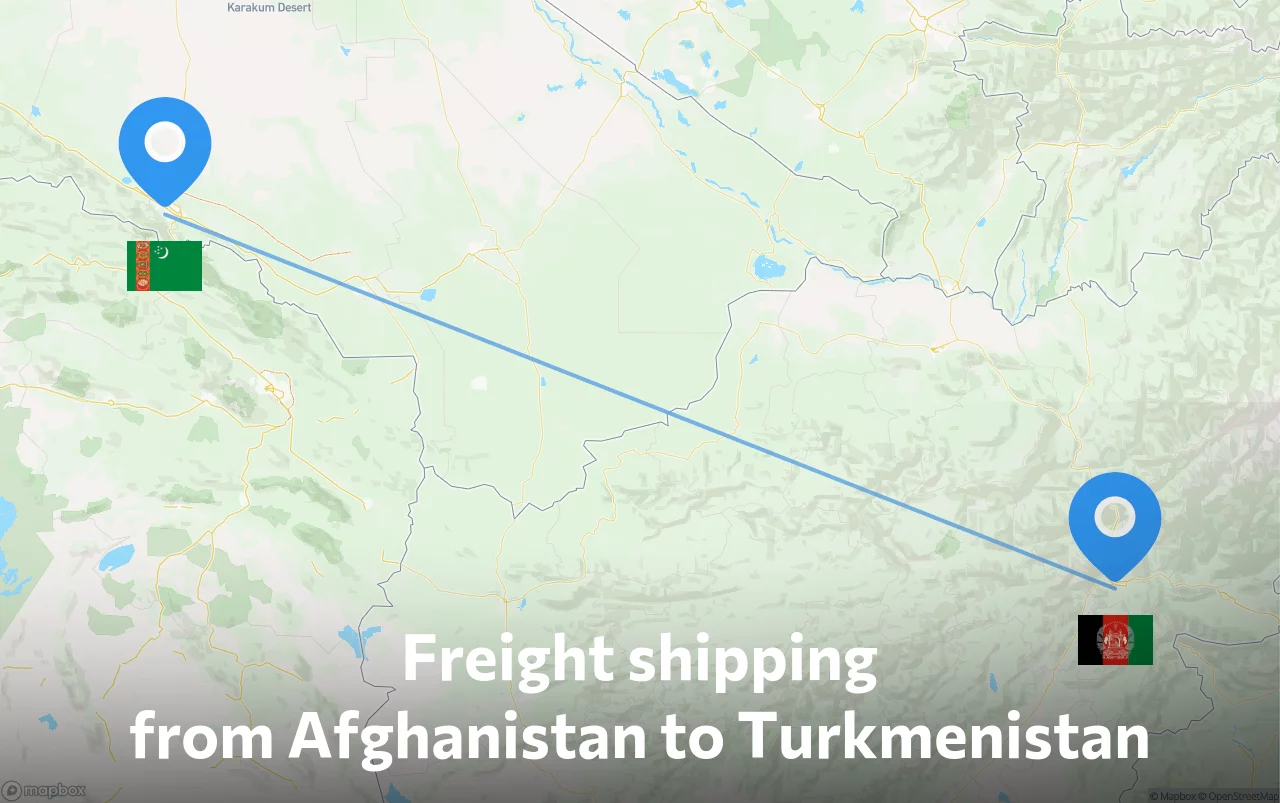 Shipping route from Afghanistan to Turkmenistan