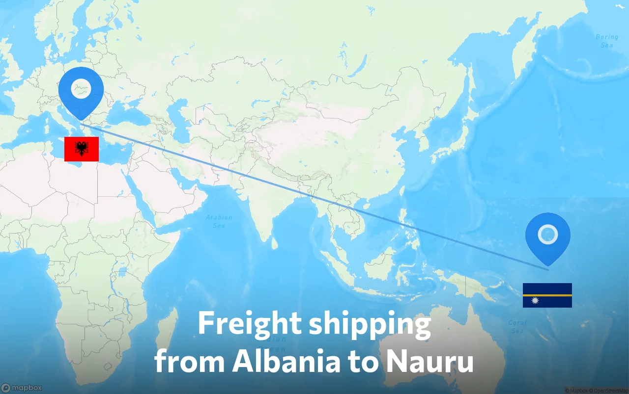 Shipping route from Albania to Nauru