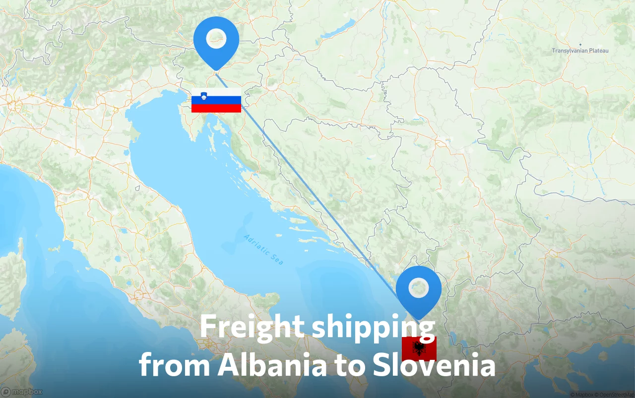 Shipping route from Albania to Slovenia