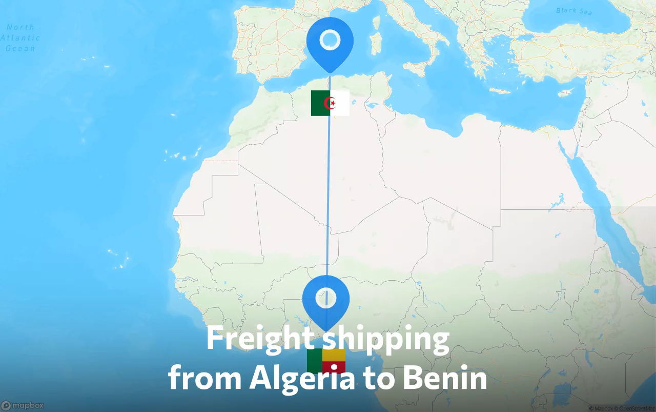 Shipping route from Algeria to Benin