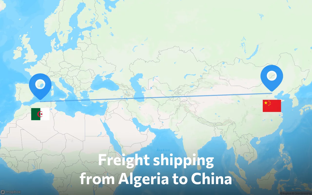 Shipping route from Algeria to China