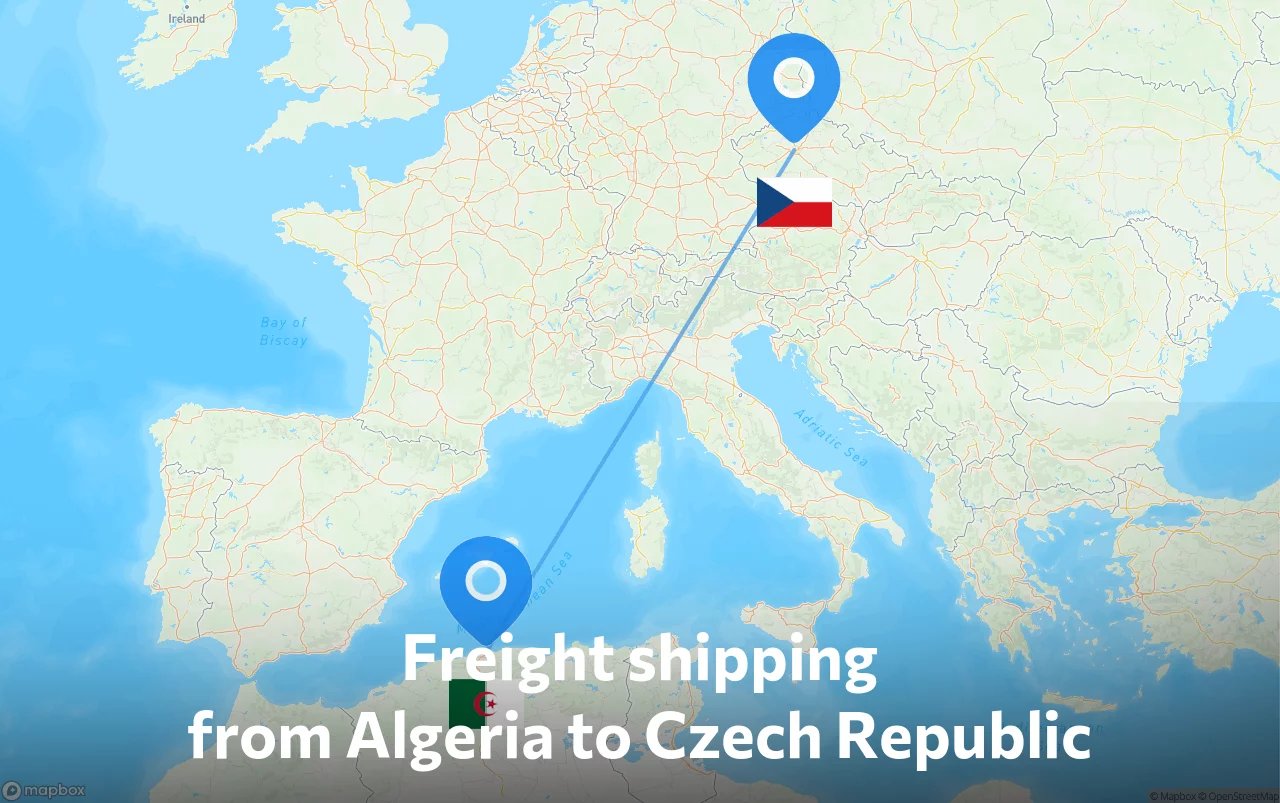 Shipping route from Algeria to Czech Republic