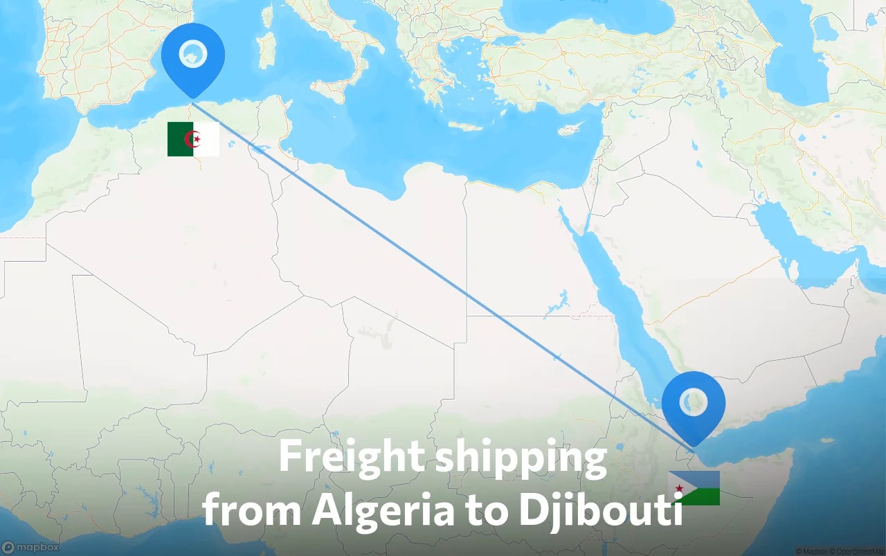 Shipping route from Algeria to Djibouti