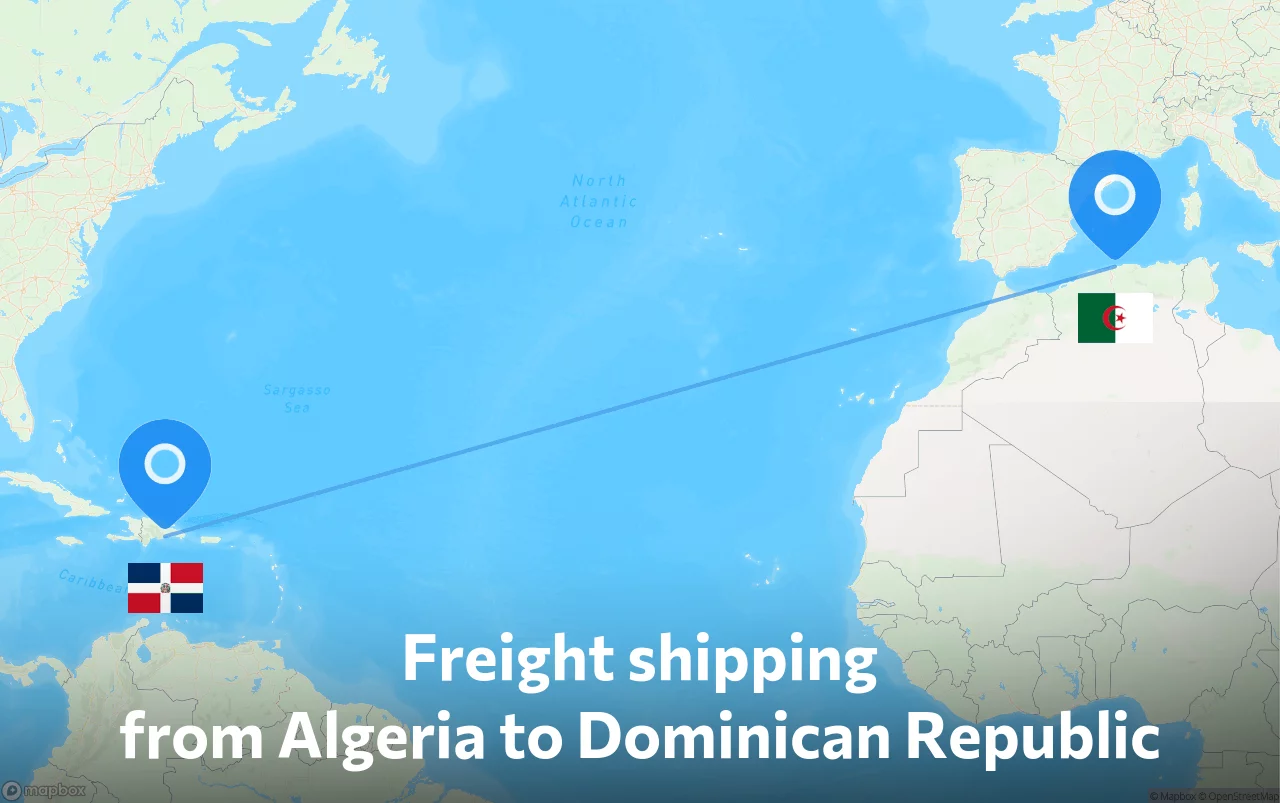 Shipping route from Algeria to Dominican Republic