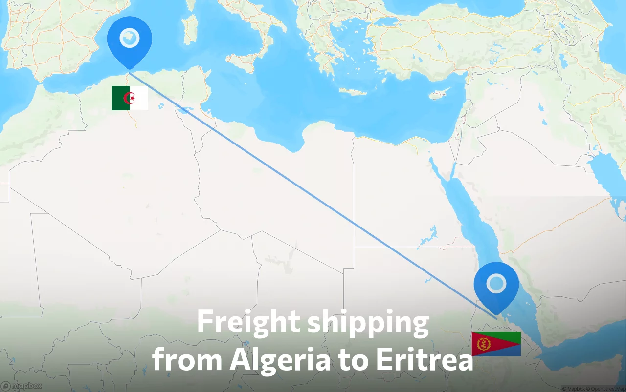 Shipping route from Algeria to Eritrea