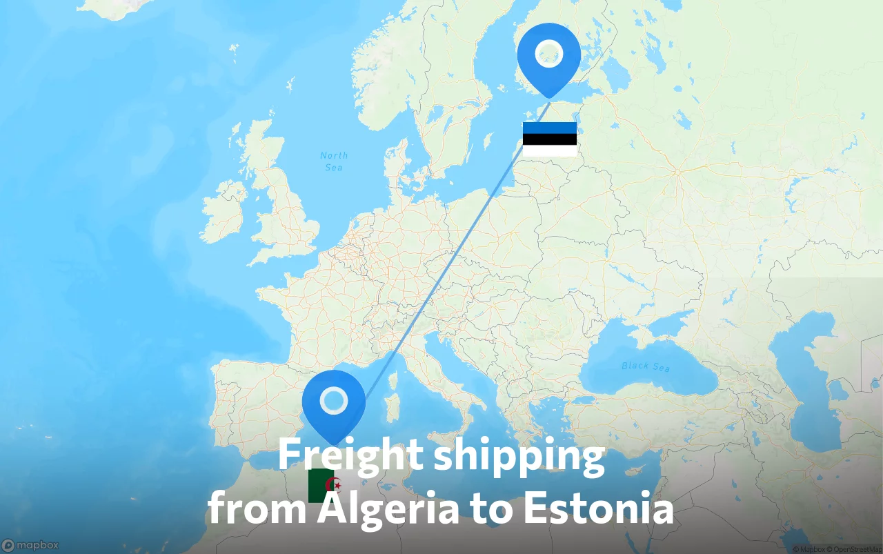 Shipping route from Algeria to Estonia