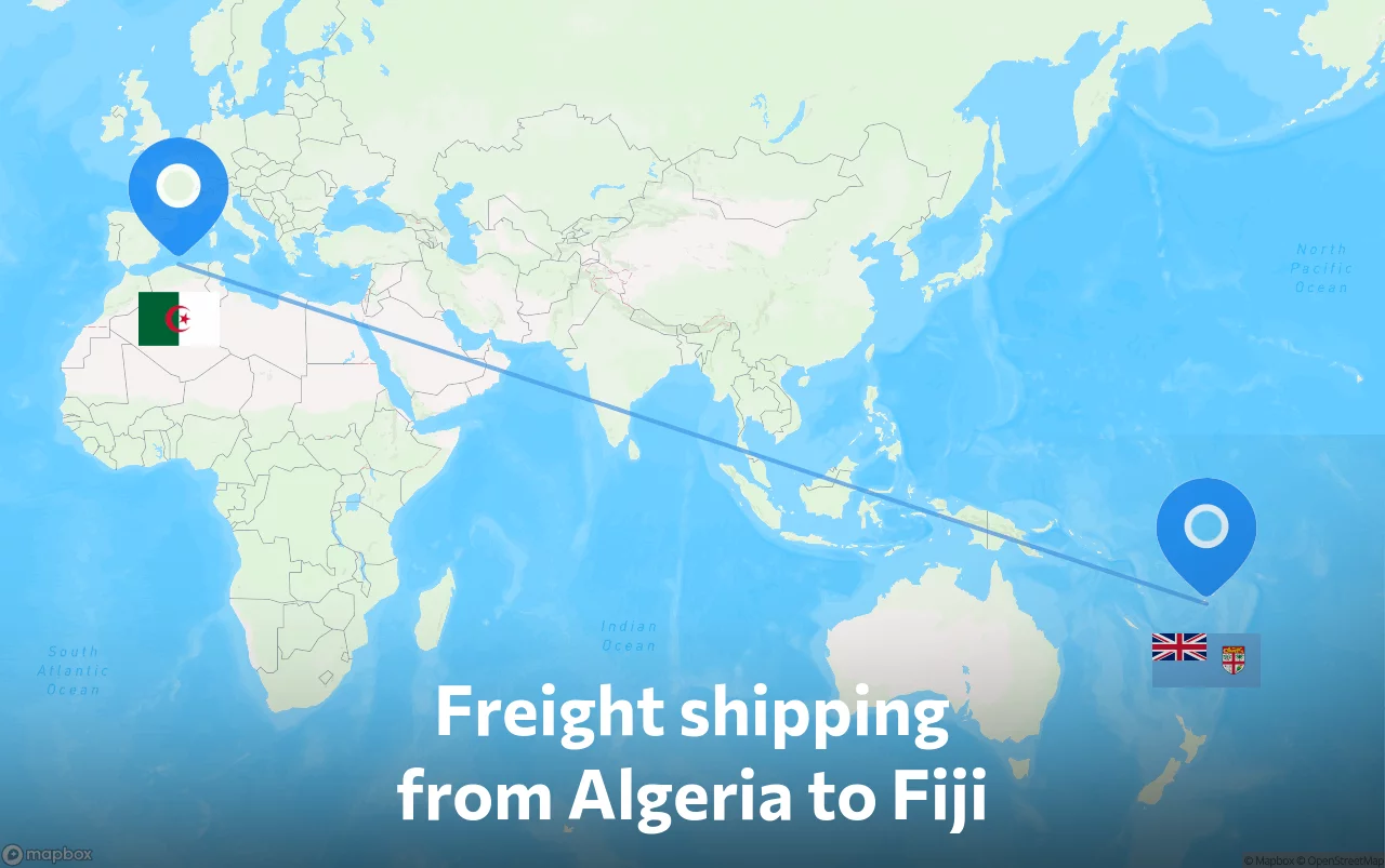 Shipping route from Algeria to Fiji