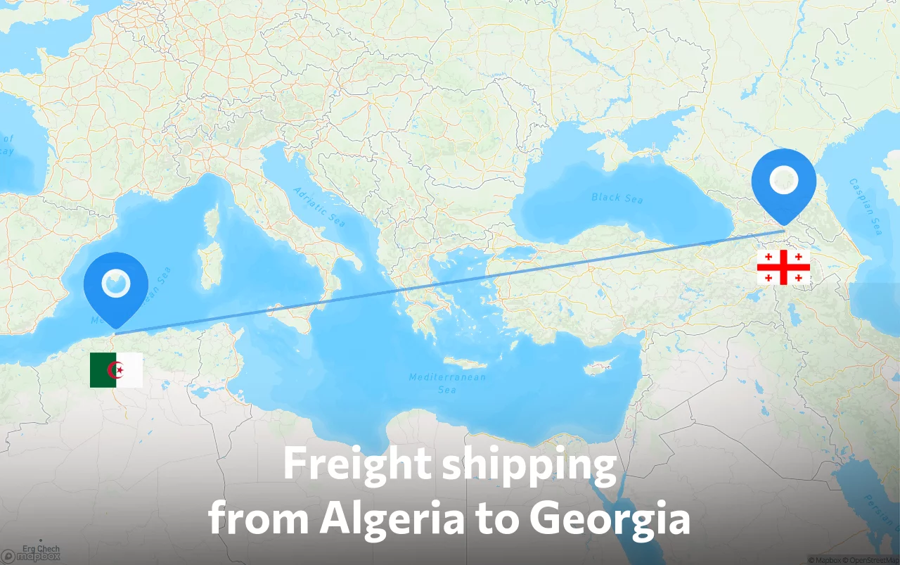 Shipping route from Algeria to Georgia