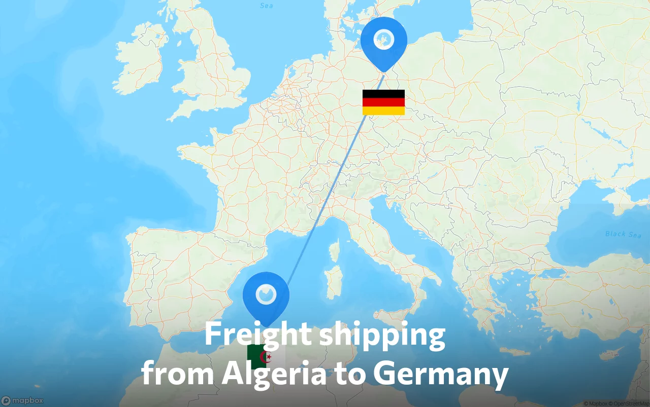 Shipping route from Algeria to Germany