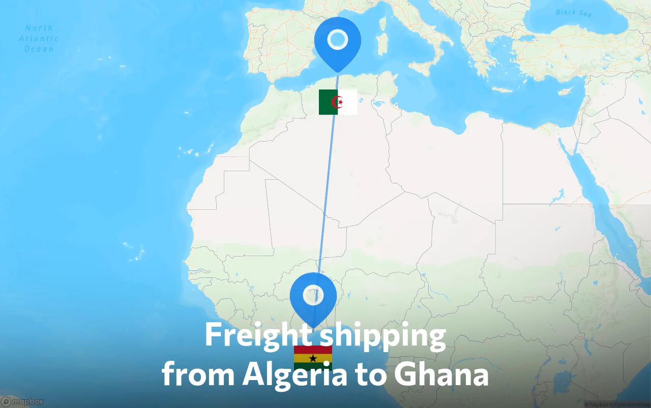 Shipping route from Algeria to Ghana