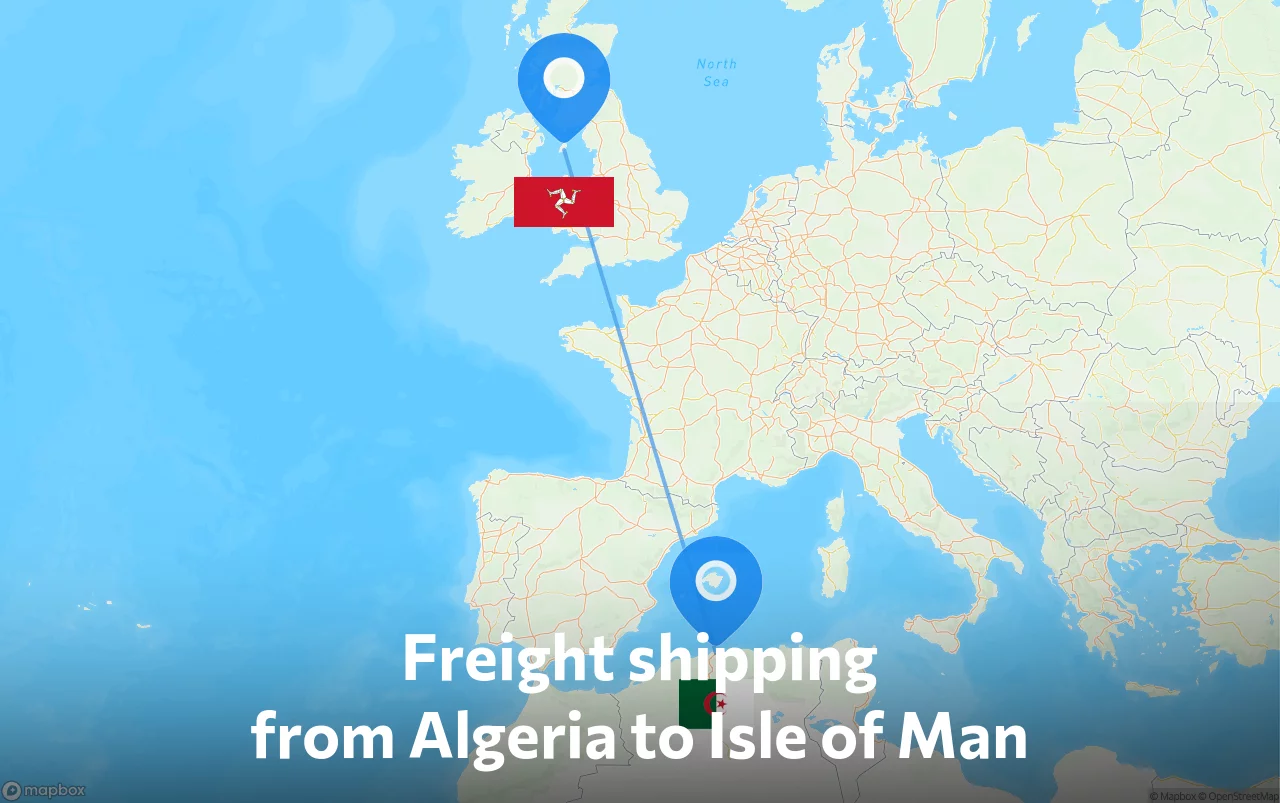 Shipping route from Algeria to Isle of Man