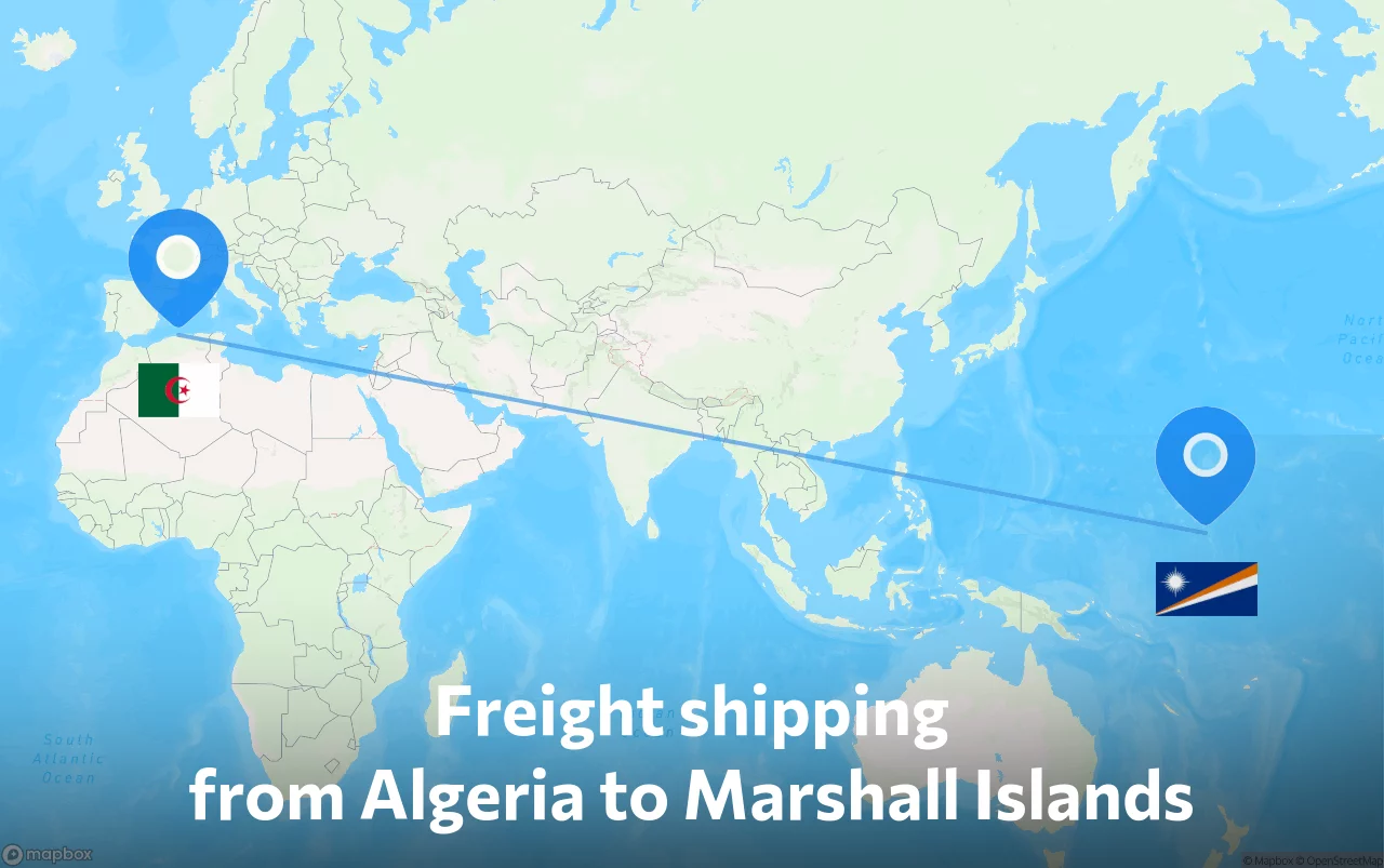 Shipping route from Algeria to Marshall Islands
