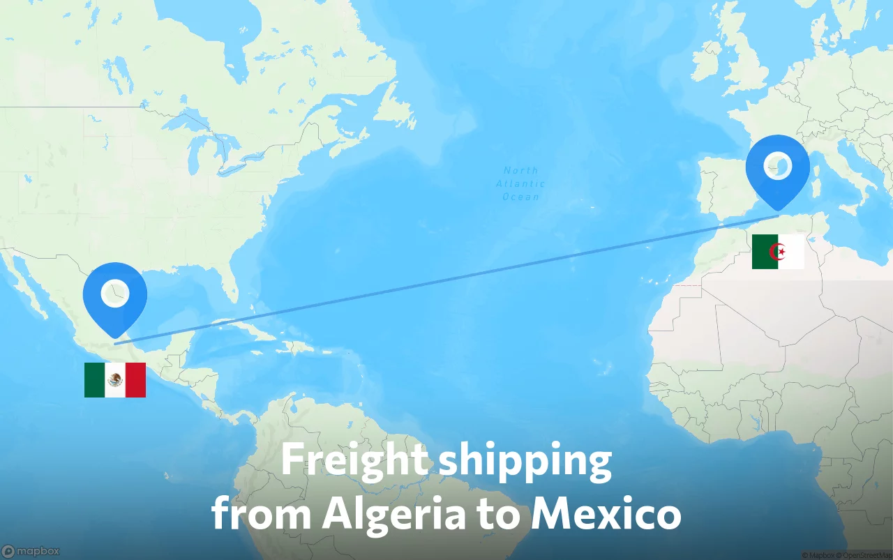 Shipping route from Algeria to Mexico