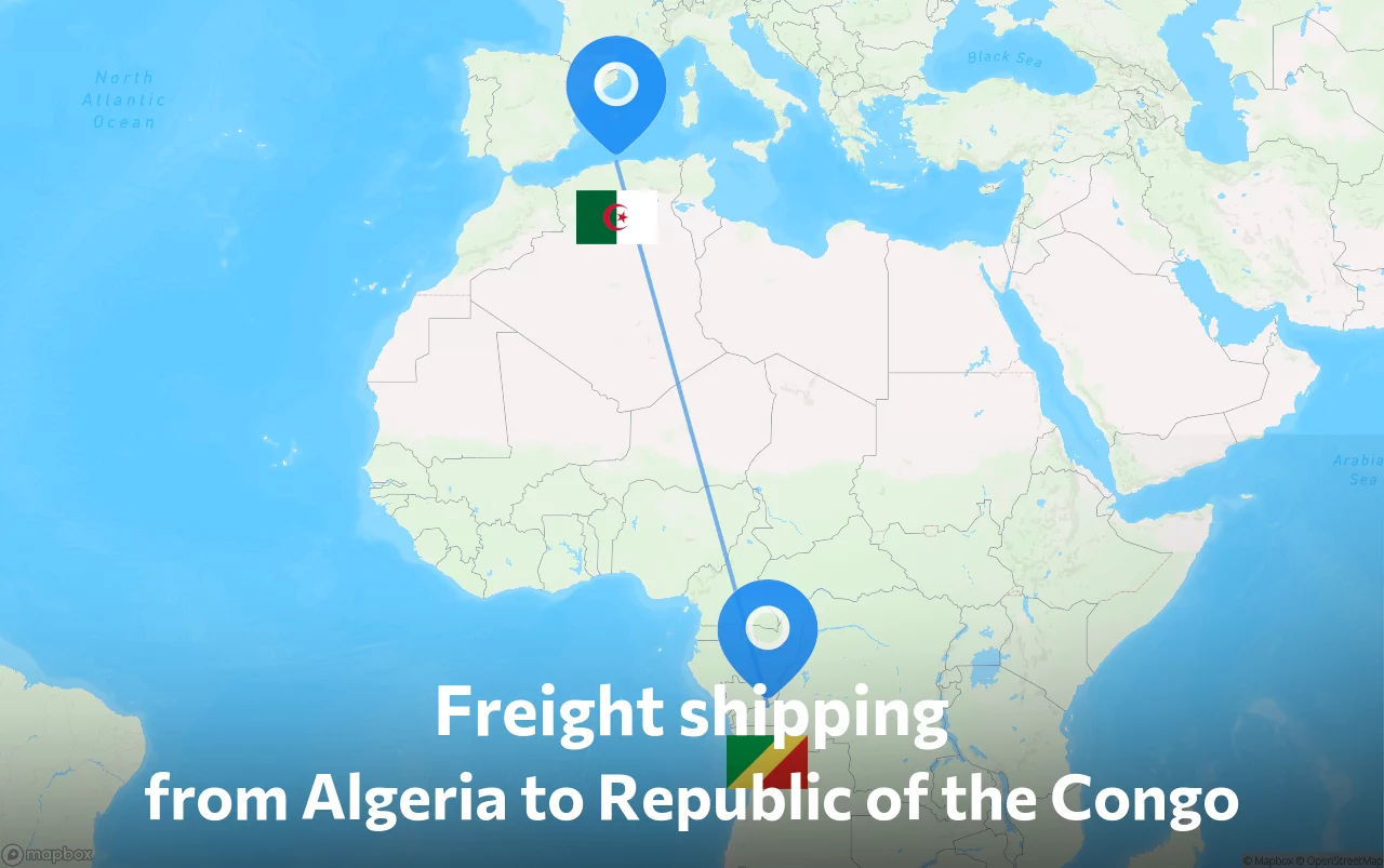 Shipping route from Algeria to Republic of the Congo