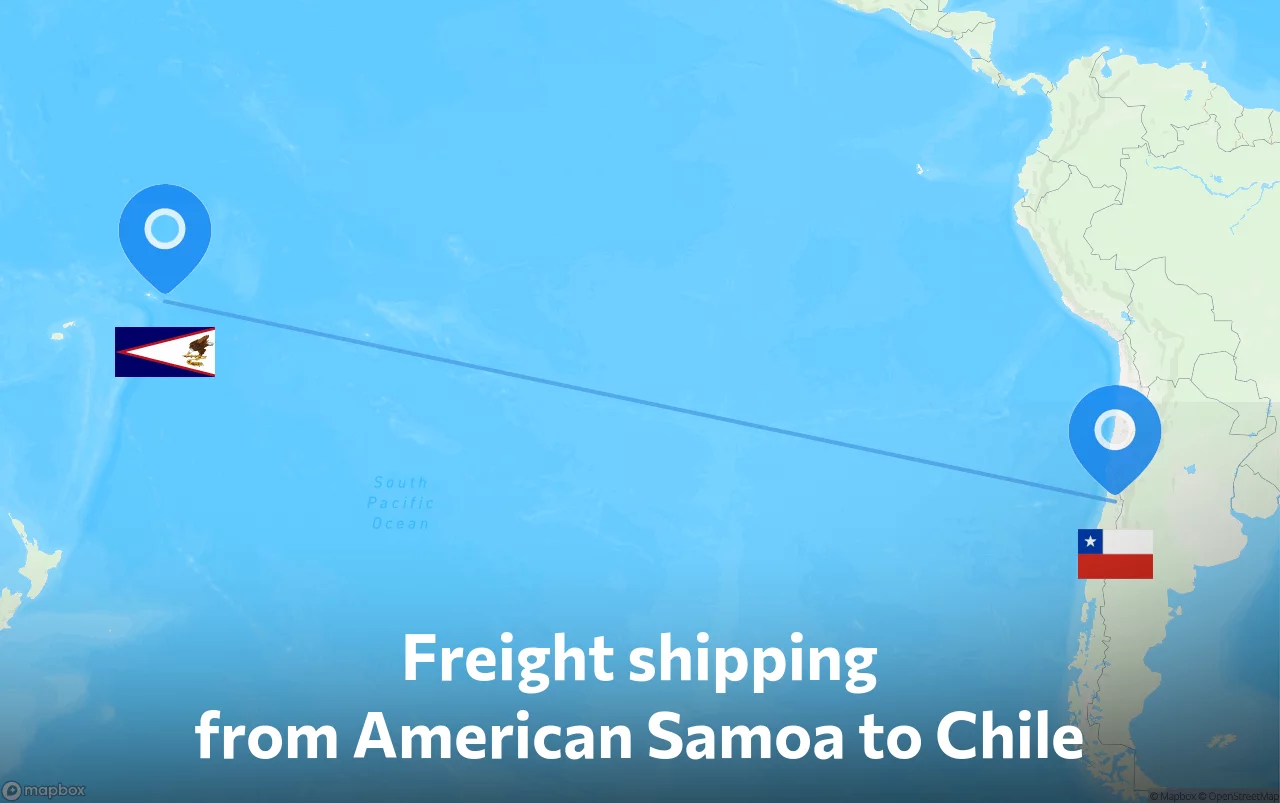 Shipping route from American Samoa to Chile