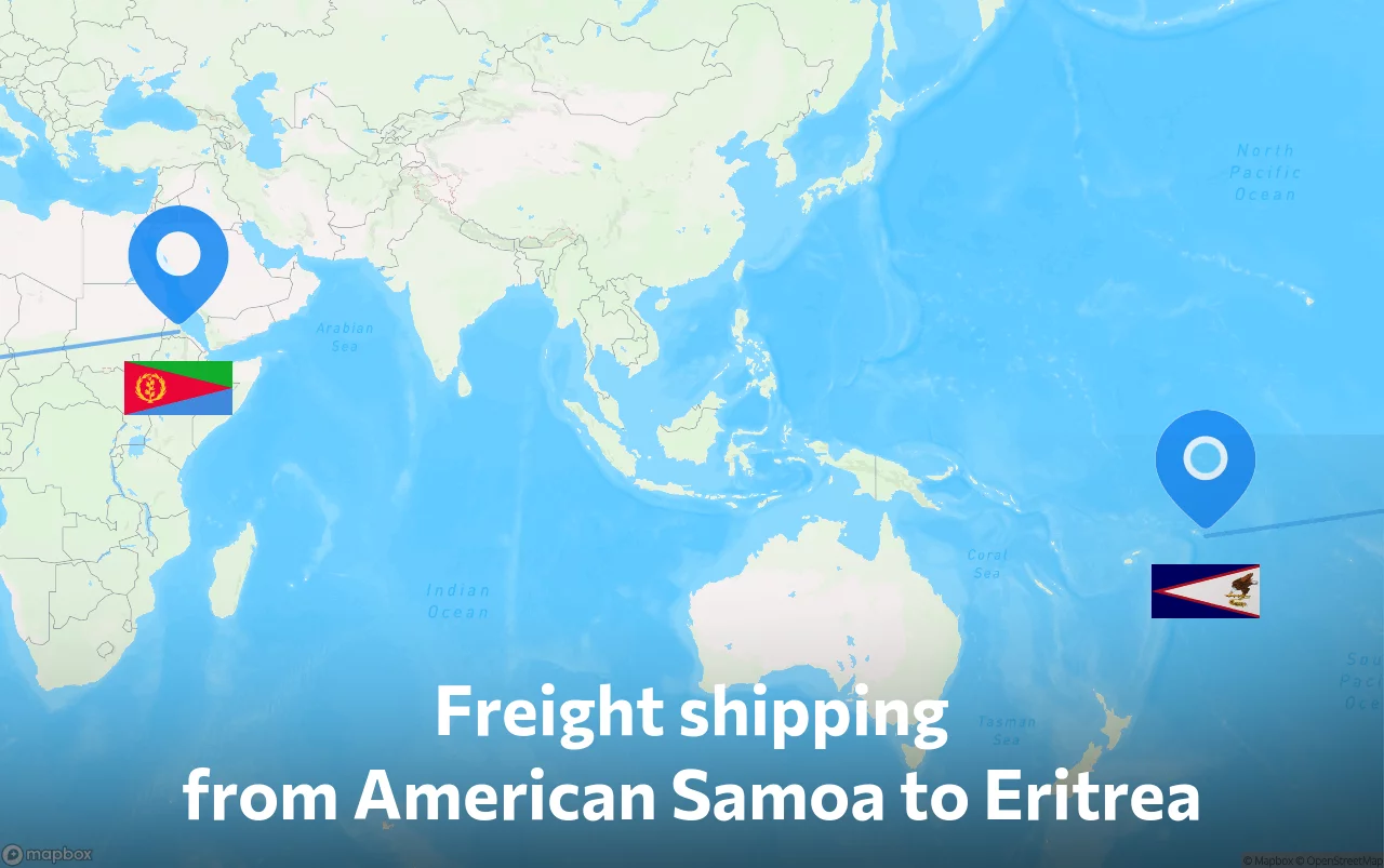 Shipping route from American Samoa to Eritrea