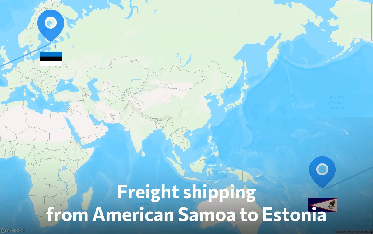 Shipping route from American Samoa to Estonia
