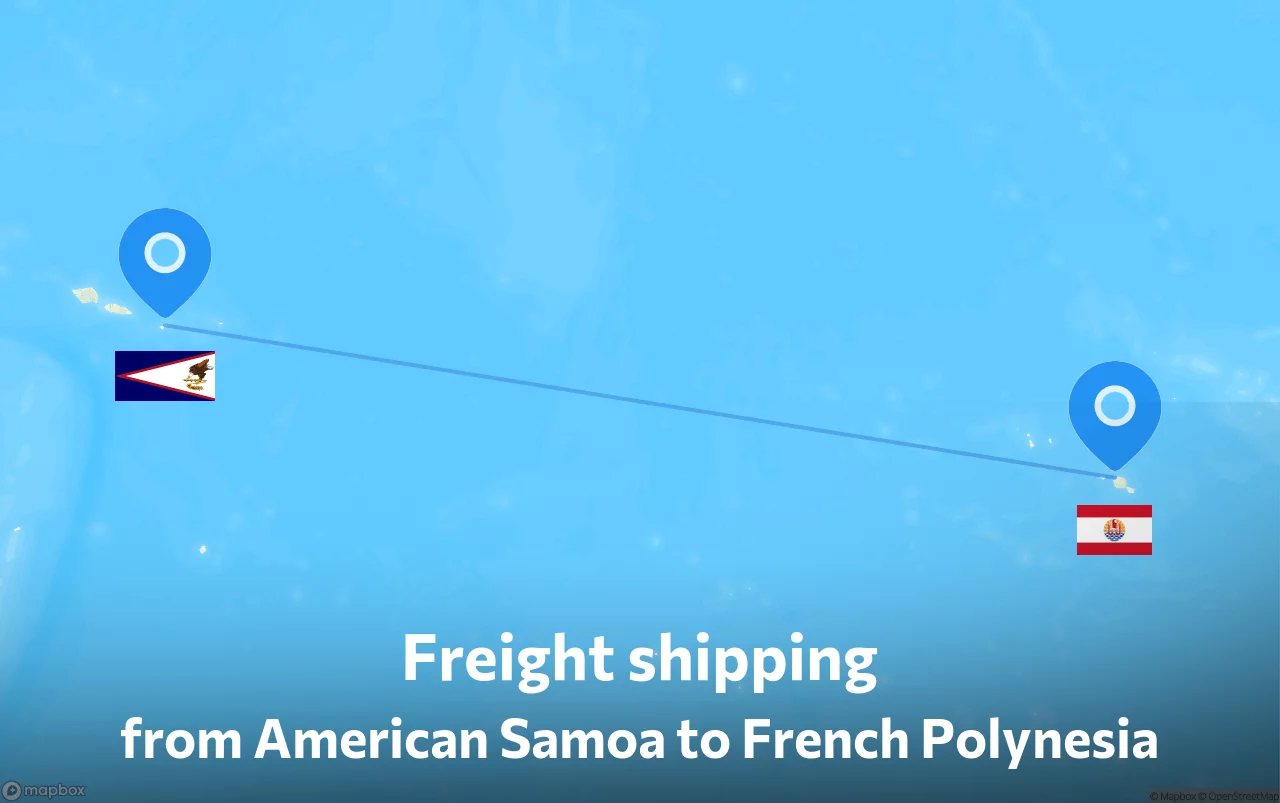 Shipping route from American Samoa to French Polynesia