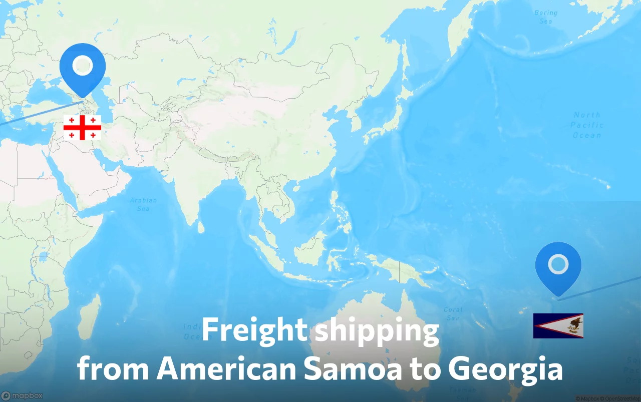 Shipping route from American Samoa to Georgia