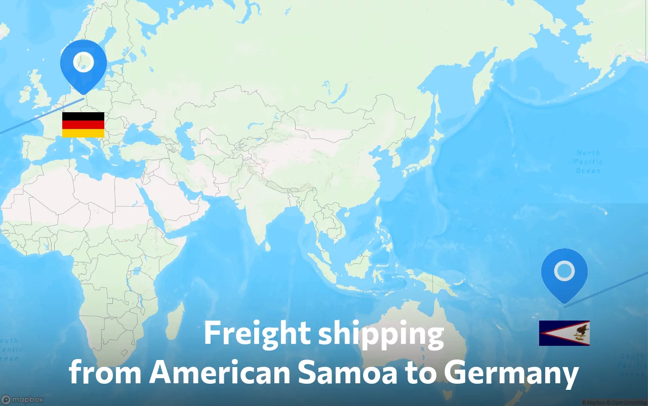 Shipping route from American Samoa to Germany