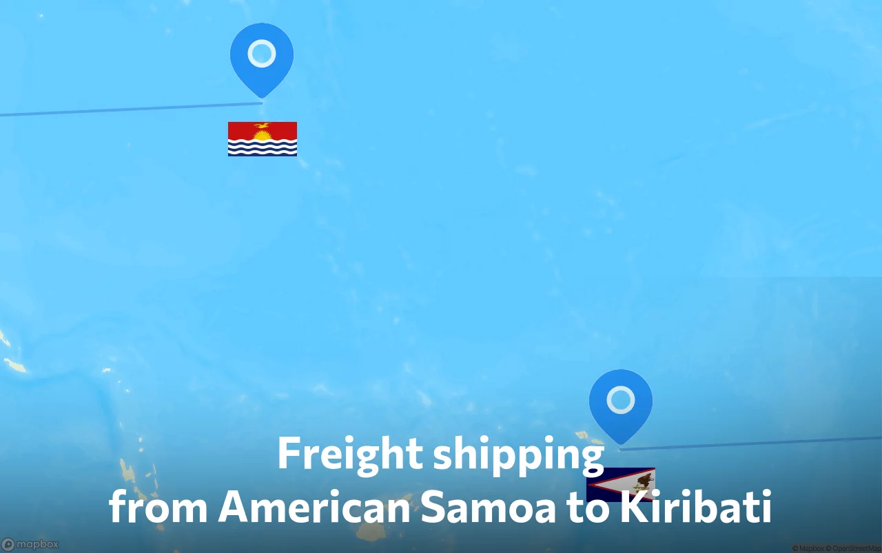 Shipping route from American Samoa to Kiribati