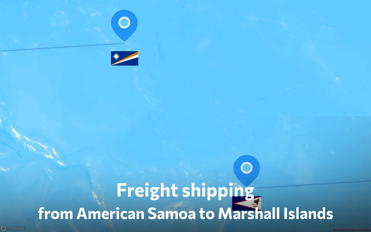 Shipping route from American Samoa to Marshall Islands