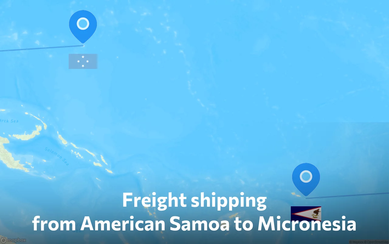 Shipping route from American Samoa to Micronesia