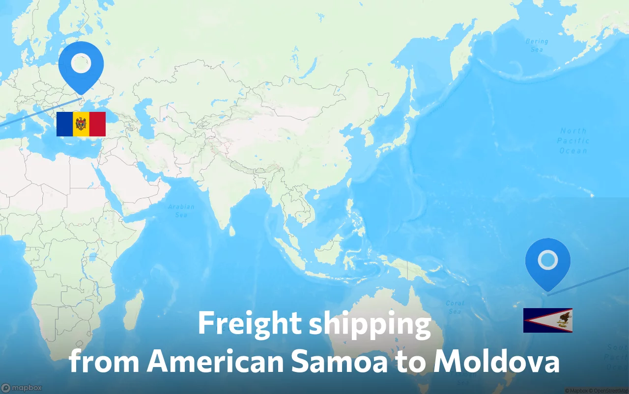 Shipping route from American Samoa to Moldova