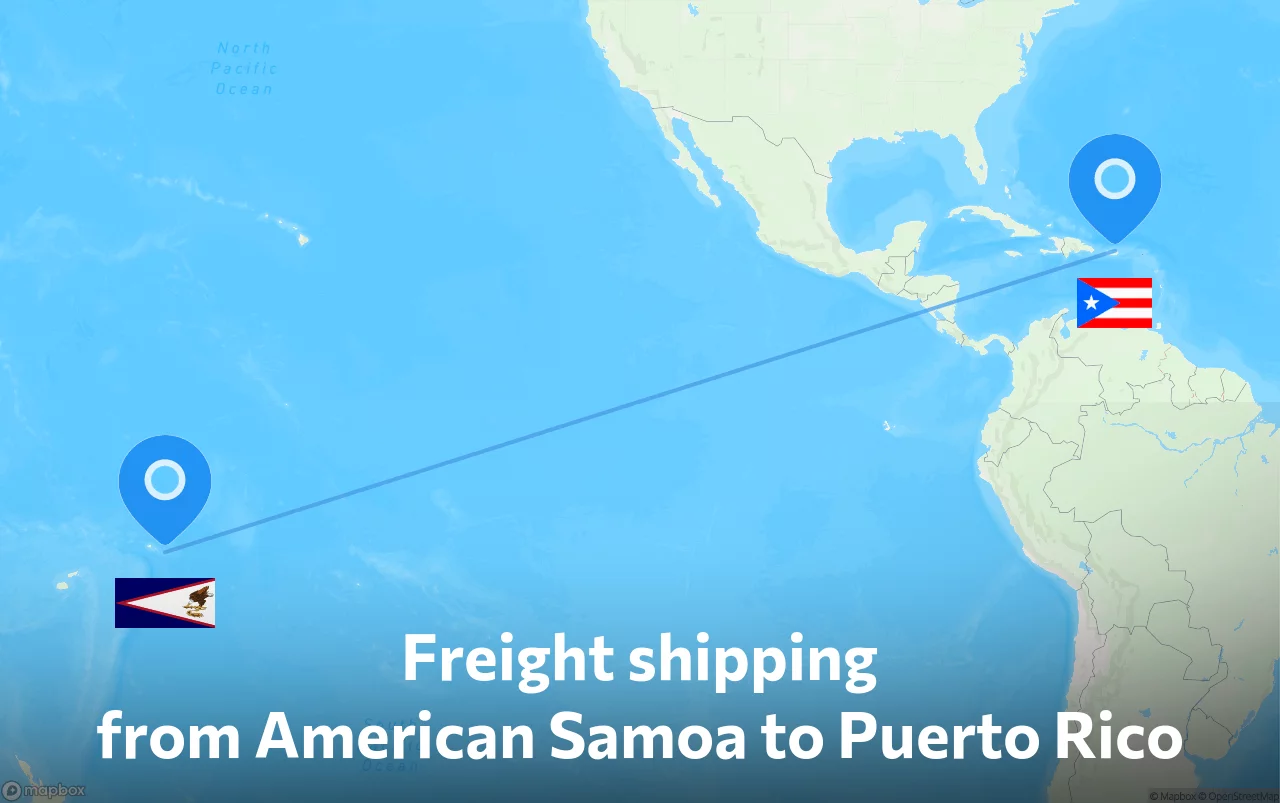 Shipping route from American Samoa to Puerto Rico