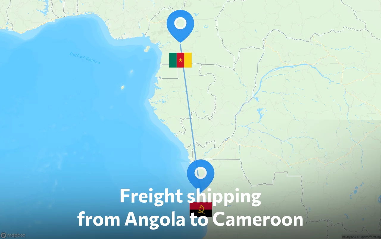 Shipping route from Angola to Cameroon