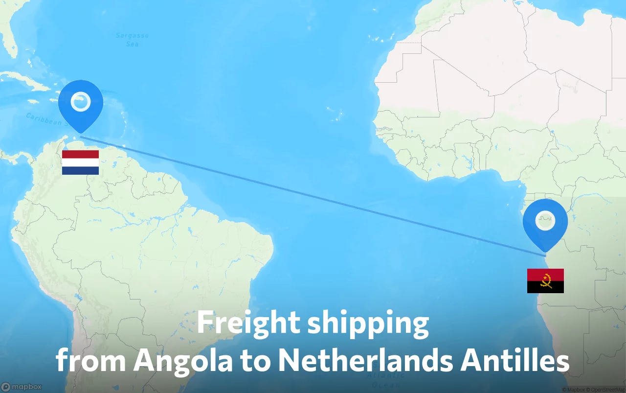 Shipping route from Angola to Netherlands Antilles