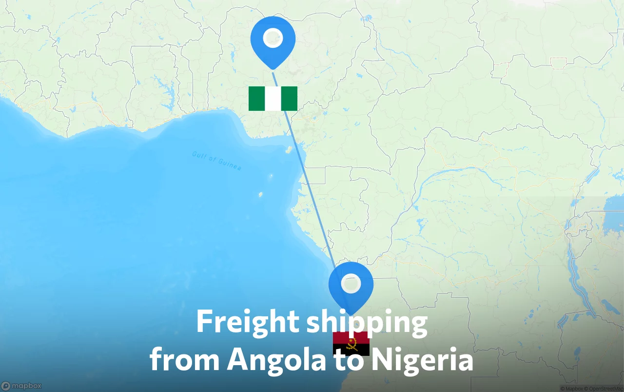 Shipping route from Angola to Nigeria