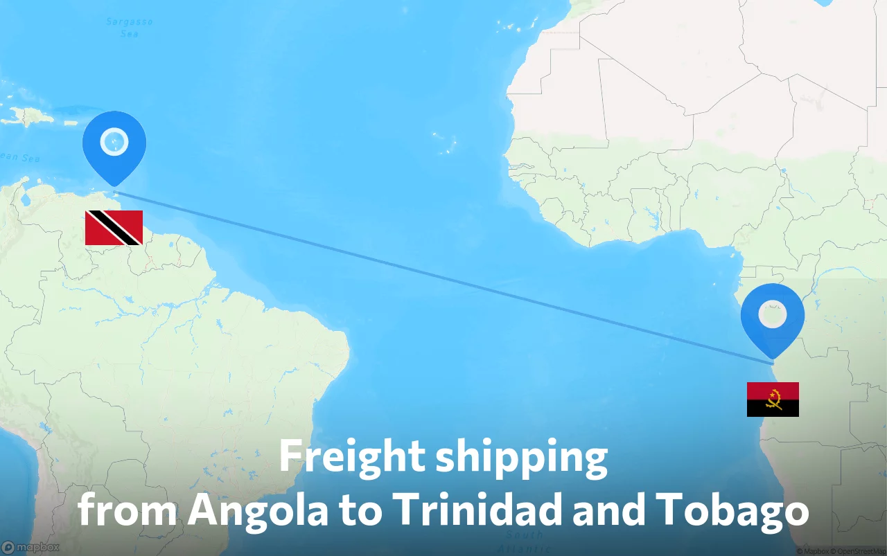 Shipping route from Angola to Trinidad and Tobago