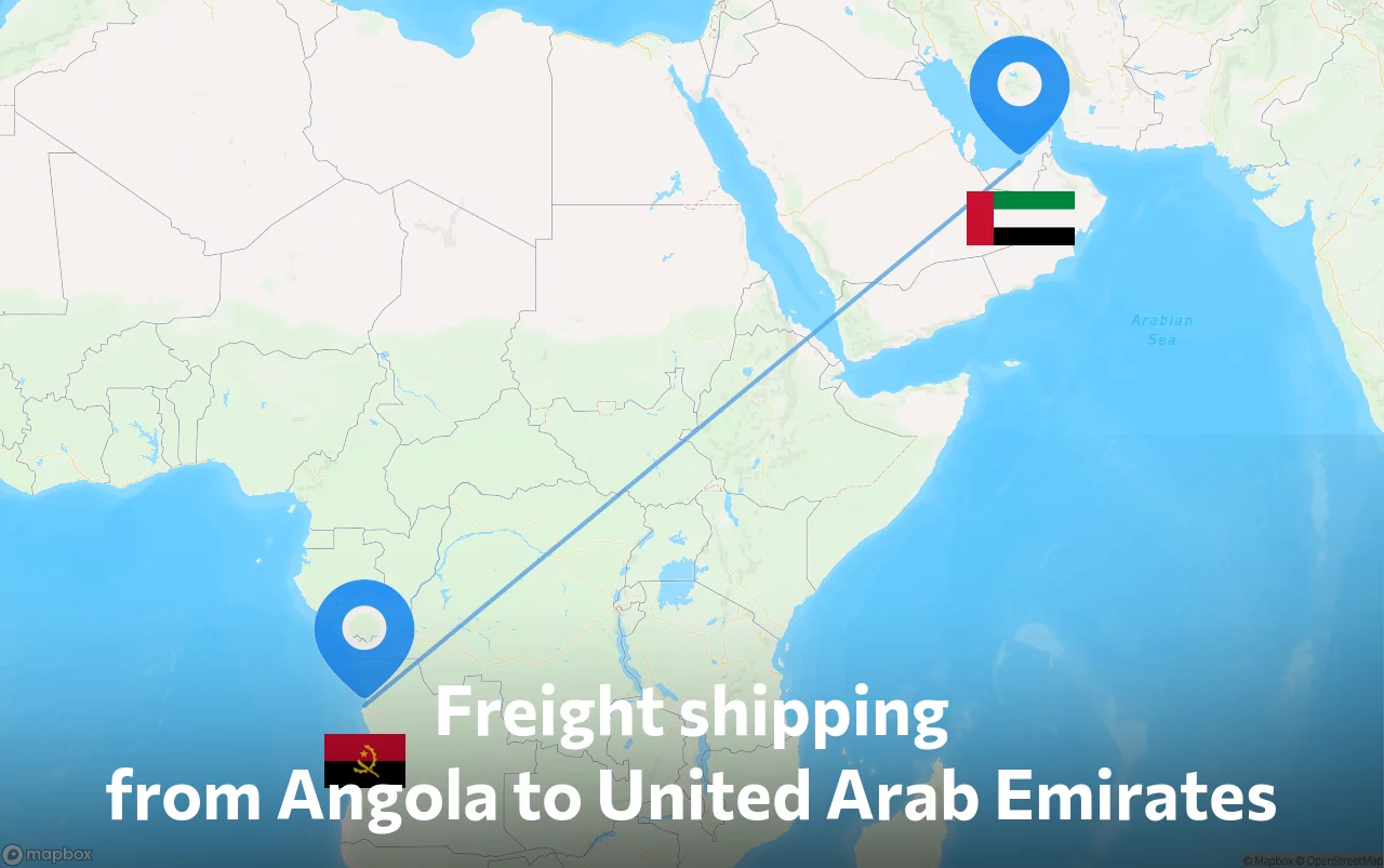 Shipping route from Angola to United Arab Emirates