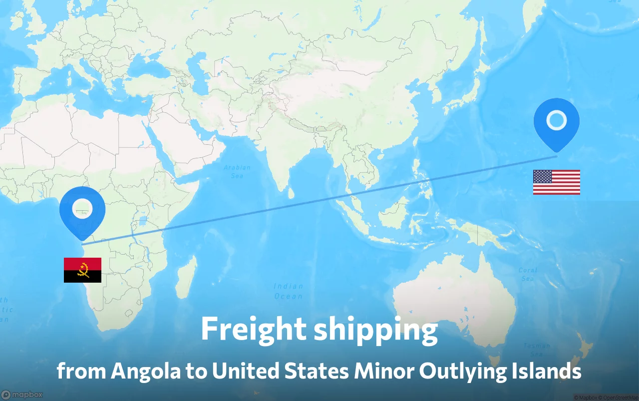 Shipping route from Angola to United States Minor Outlying Islands