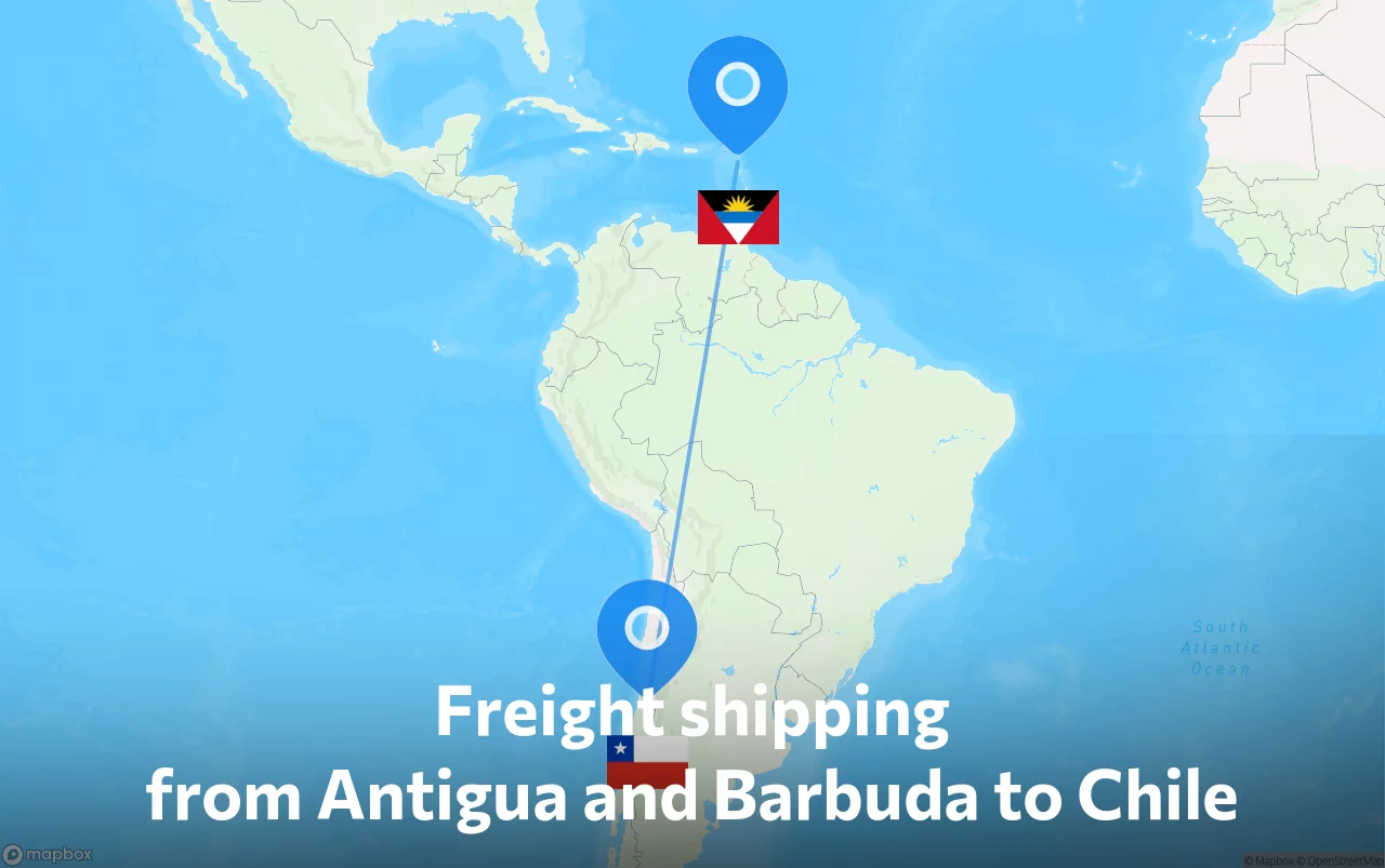 Shipping route from Antigua and Barbuda to Chile