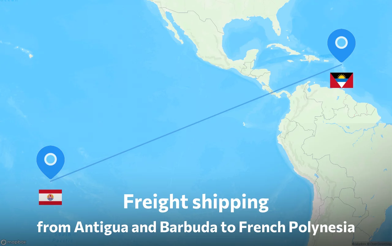 Shipping route from Antigua and Barbuda to French Polynesia
