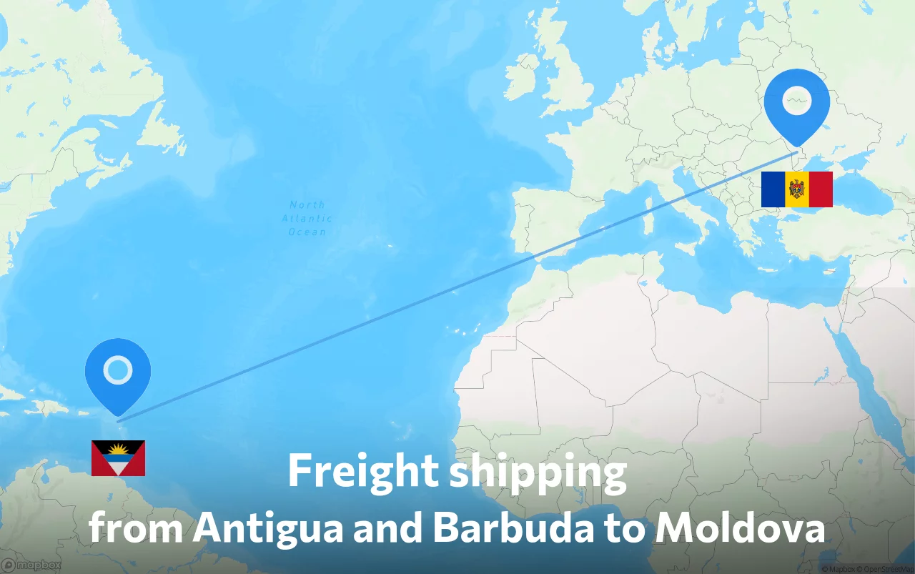 Shipping route from Antigua and Barbuda to Moldova