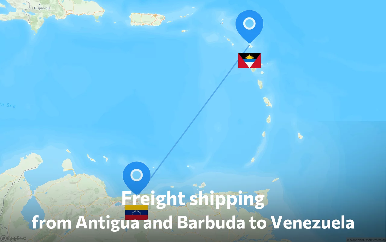 Shipping route from Antigua and Barbuda to Venezuela