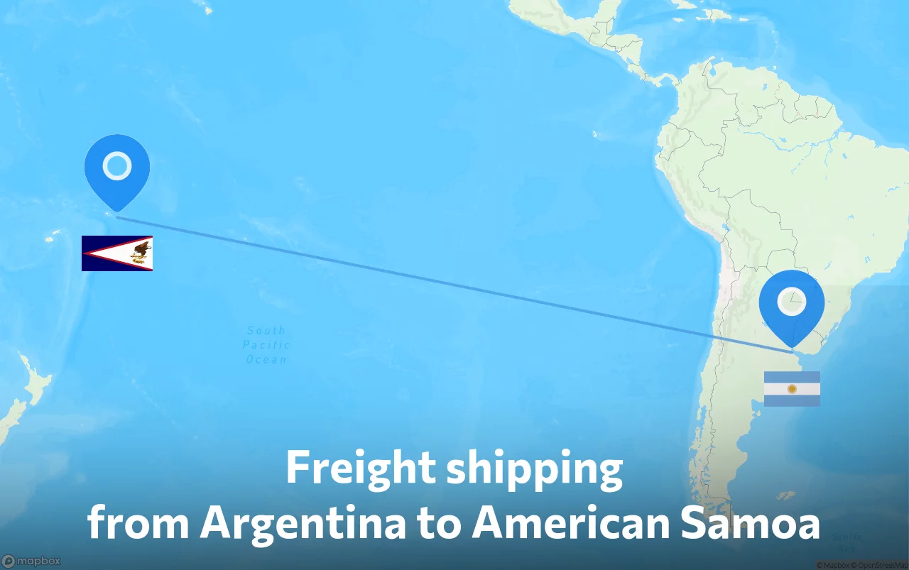 Shipping route from Argentina to American Samoa