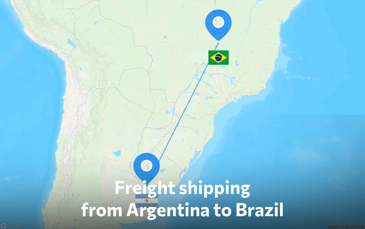 Shipping route from Argentina to Brazil