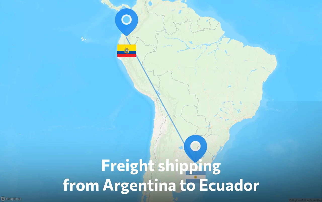 Shipping route from Argentina to Ecuador
