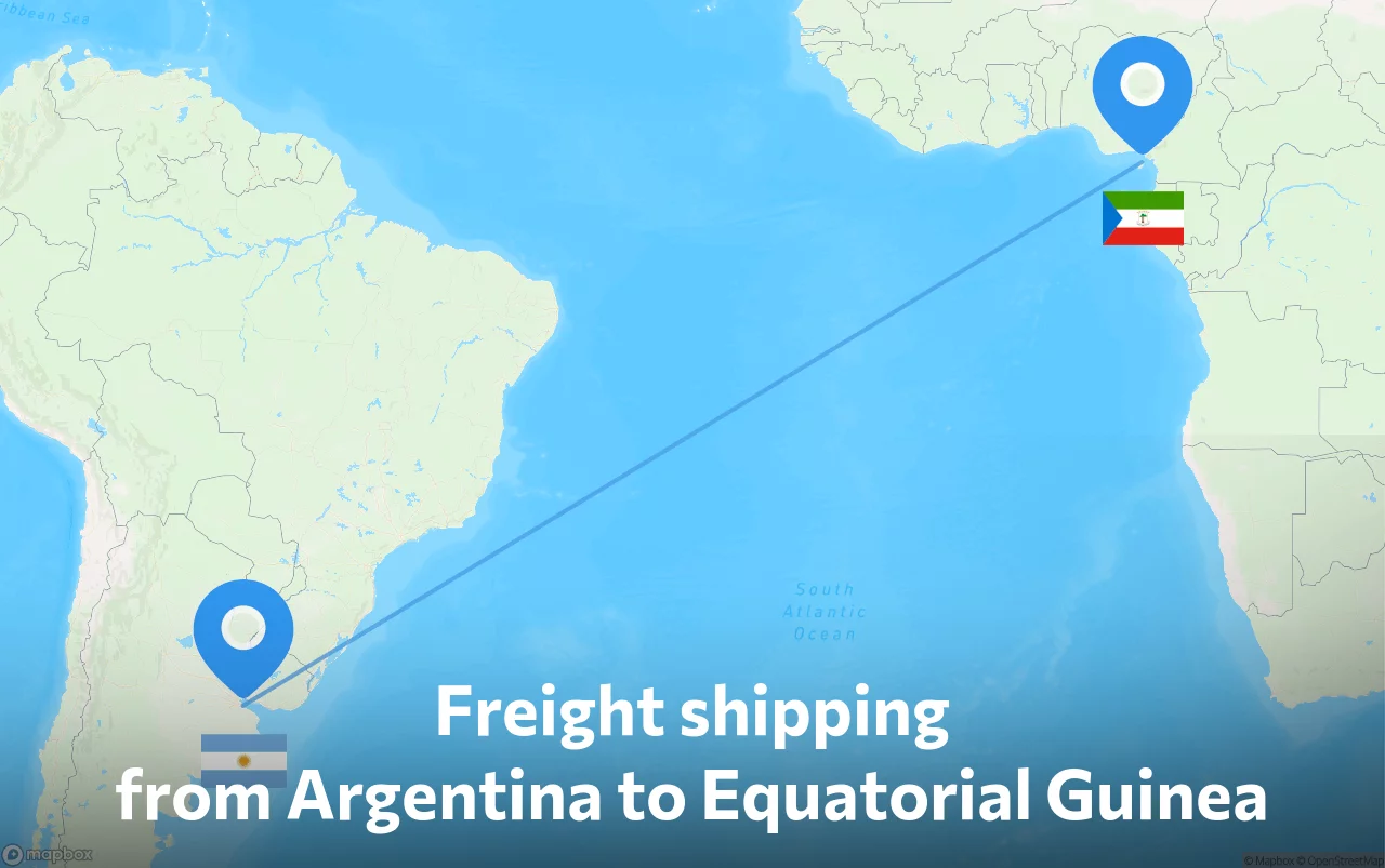 Shipping route from Argentina to Equatorial Guinea