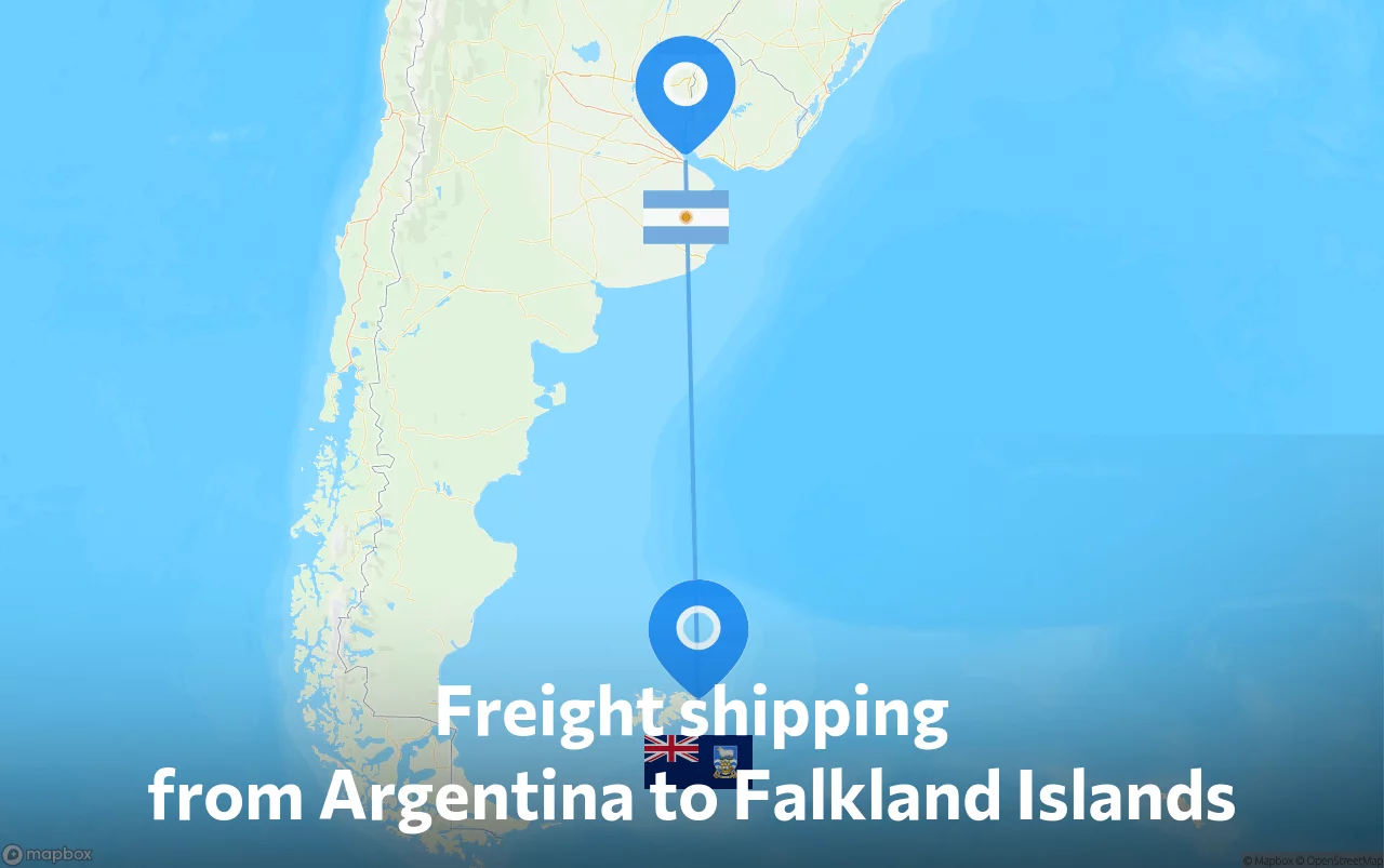 Shipping route from Argentina to Falkland Islands