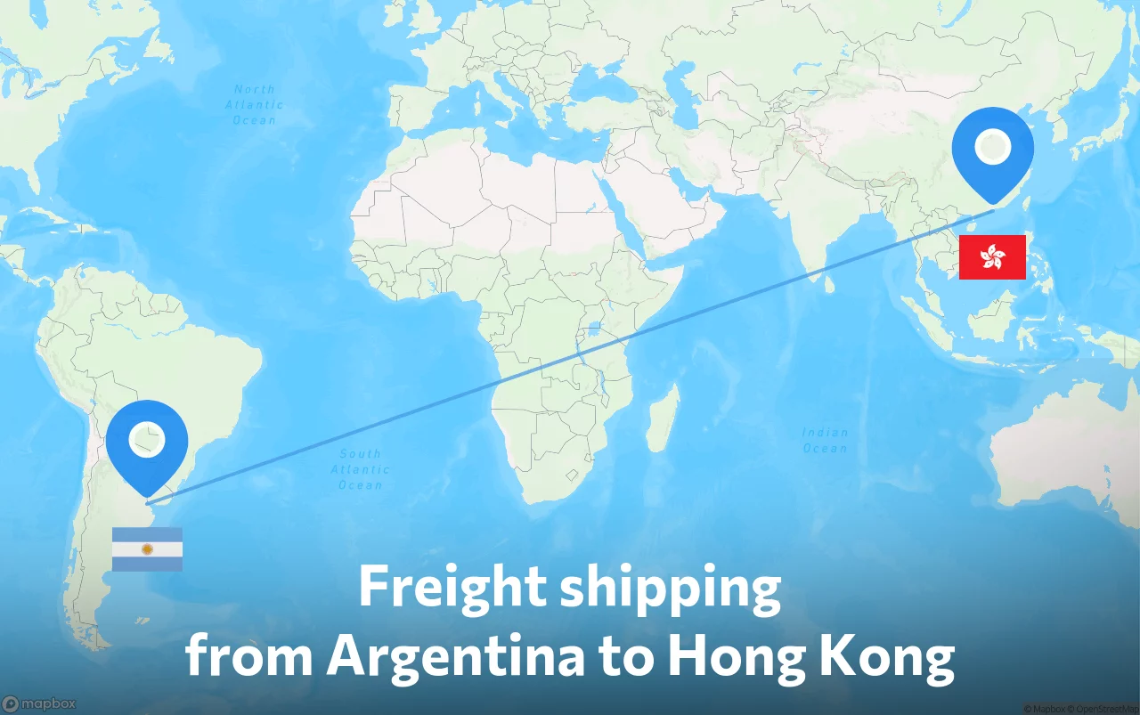 Shipping route from Argentina to Hong Kong