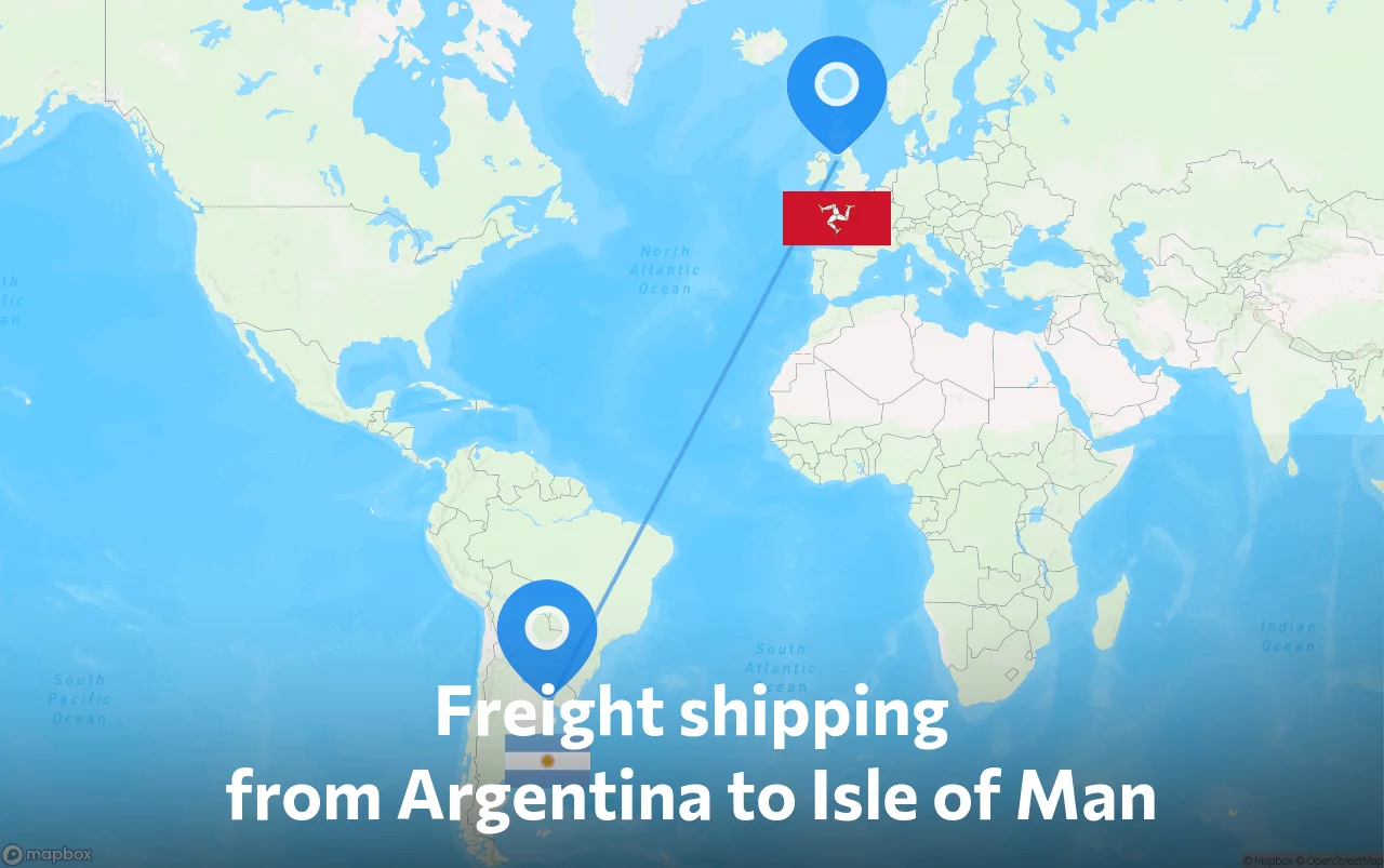 Shipping route from Argentina to Isle of Man