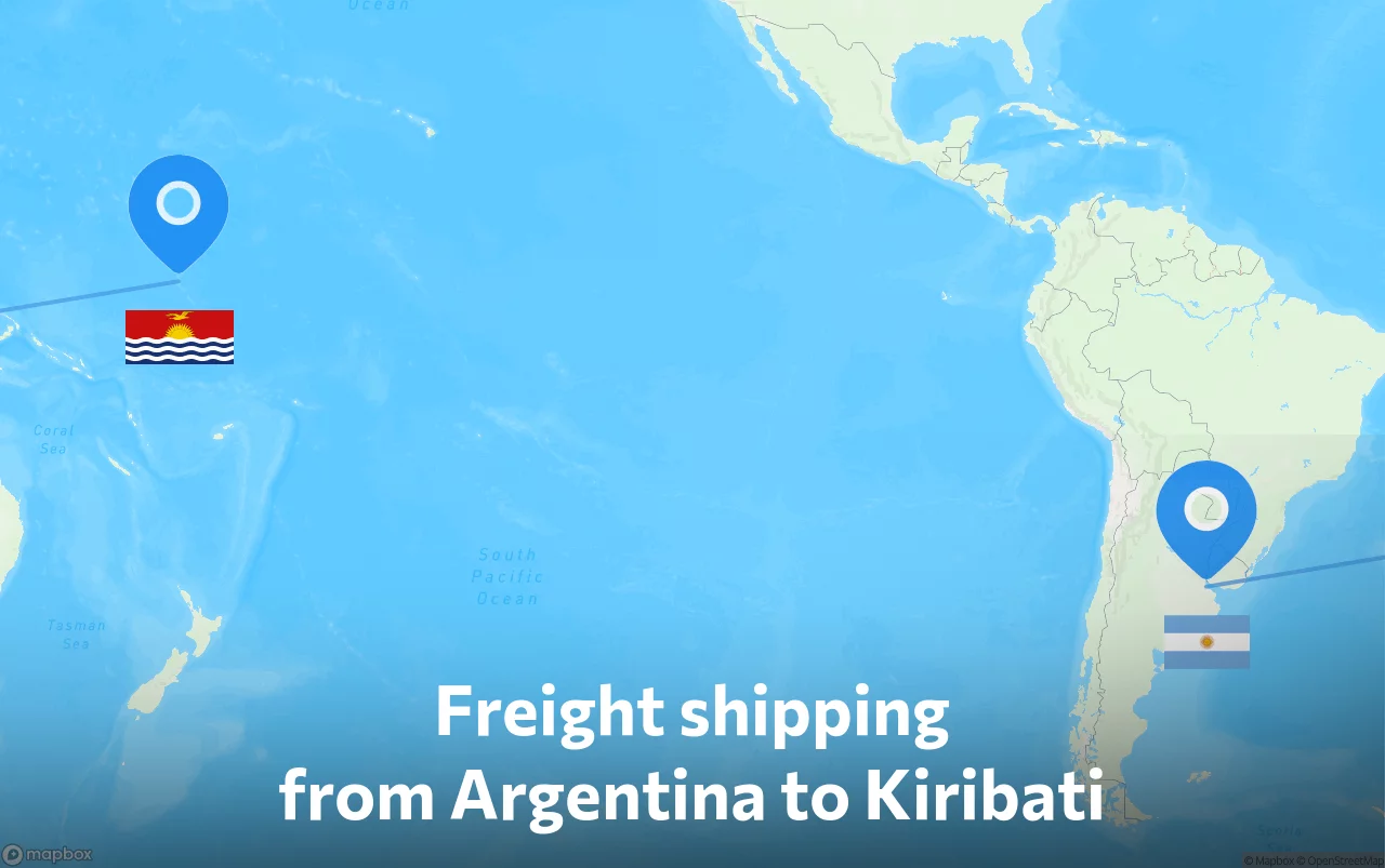 Shipping route from Argentina to Kiribati